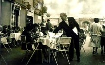 At Cafe Rosati in Rome 26 June 1958